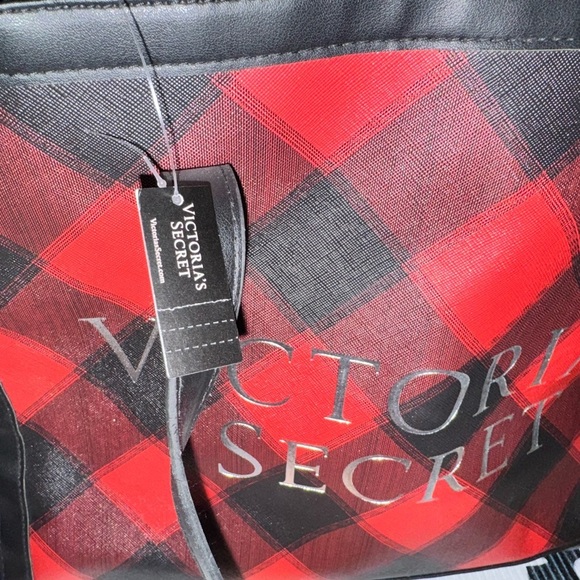NWT Victoria's Secret Checkered Red and Black Tote - Picture 2 of 8